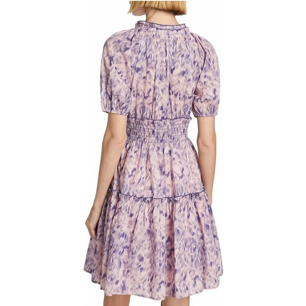 NEW $238 Rails Fiorella Cotton Ikat-Inspired Mini dress Medium Pink Geometric - Picture 2 of 14